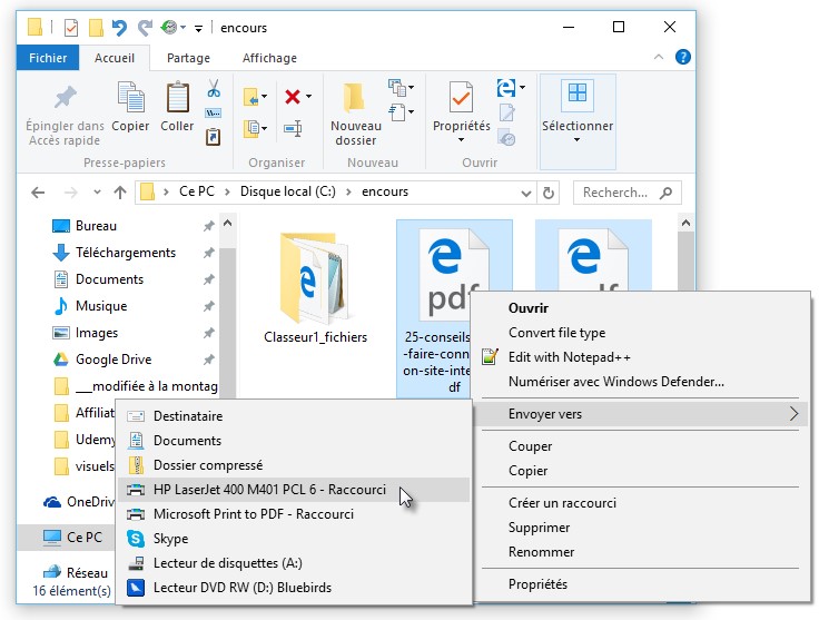 Windows 10 Imprimer Des Fichiers Depuis L Explorateur De Fichiers