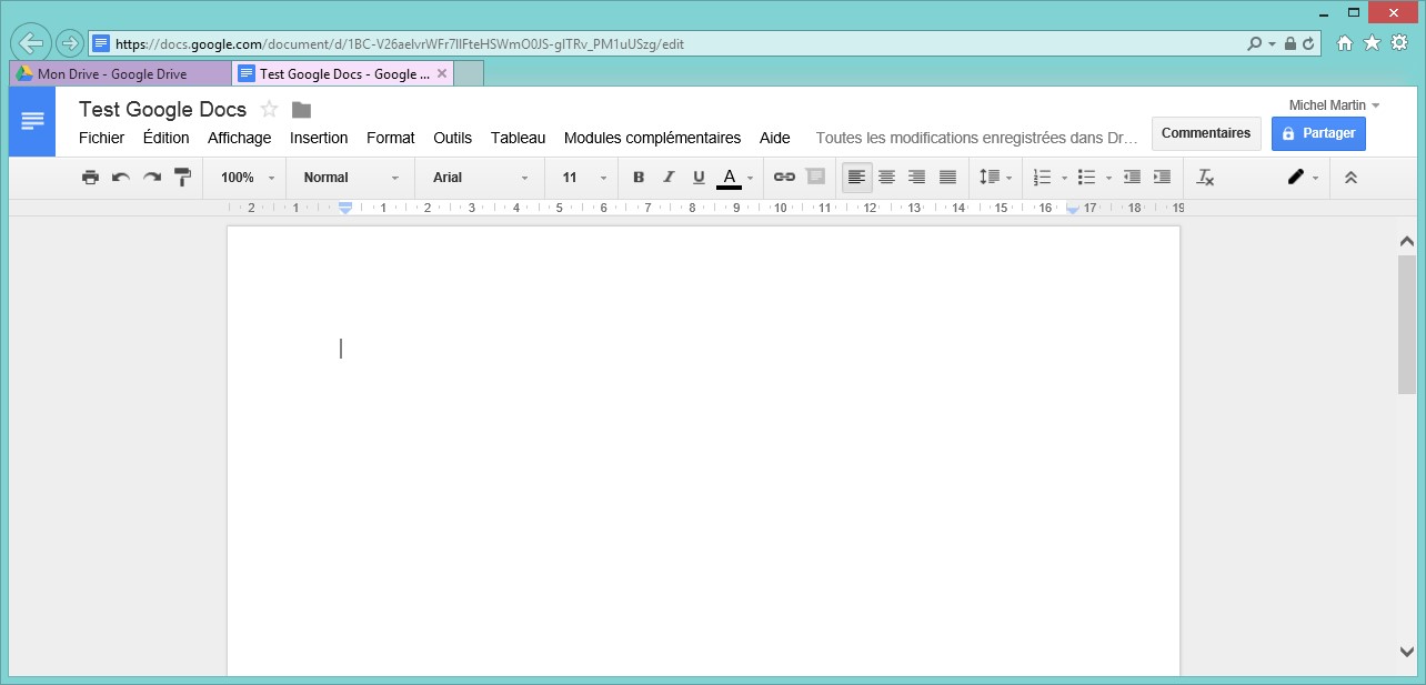 Google Docs - Créer un document texte