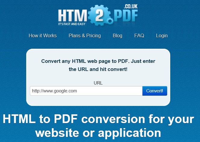 htm2pdf - convertir en pdf en ligne