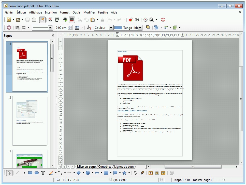 LibreOffice Draw - Edition d'un PDF