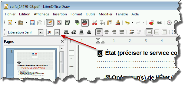 Draw, formulaire PDF - Case à cocher
