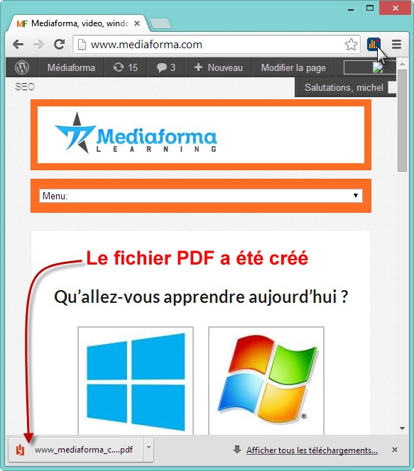 saveaspdf - Récupérer un fichier PDF