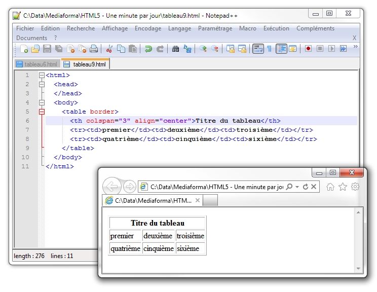 Ajouter un titre dans un tableau - Médiaforma