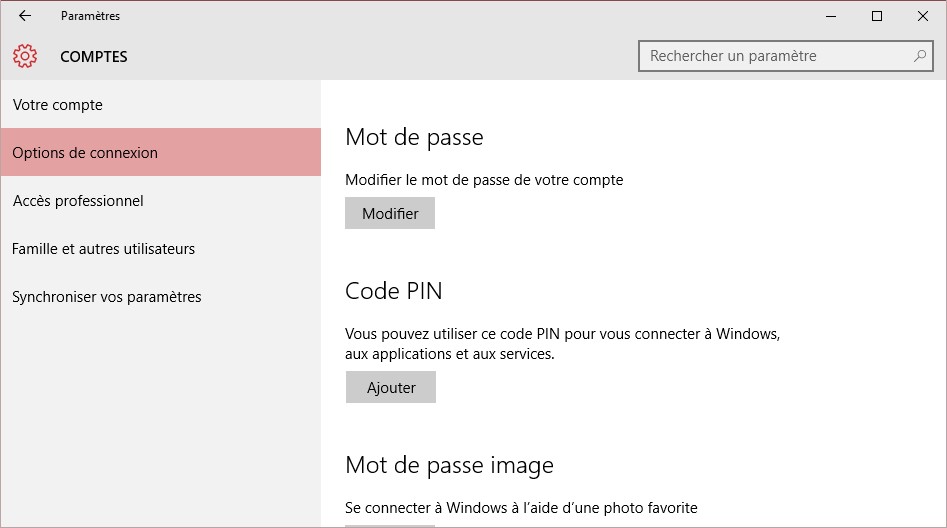 windows 10 - cr u00e9er un mot de passe image ou un code confidentiel