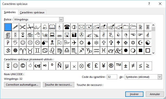 Word 2016 - Symboles et caractères spéciaux - Médiaforma